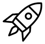 rocket icon black and white